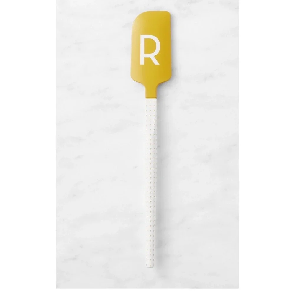 Williams Sonoma Flex-Core Silicone Spatula Yellow Letter R Monogram 12.75 inch